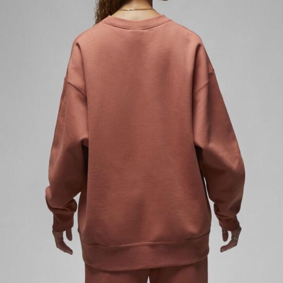 Jordan Flight Fleece Crewneck Oversized Sweatshirt Orange Women M(FB5116-810) - Picture 2 of 10